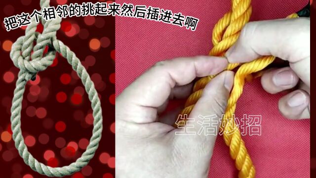 给大家分享三股绳圈的一个接法