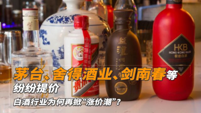 茅台、舍得酒业、剑南春等纷纷提价 白酒行业为何再掀“涨价潮”?