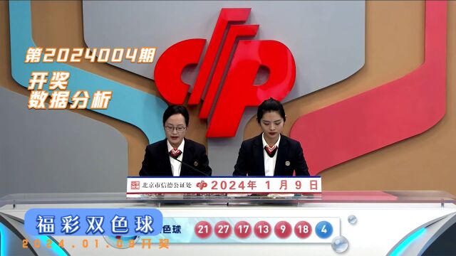 福彩双色球第2024004期开奖数据分析