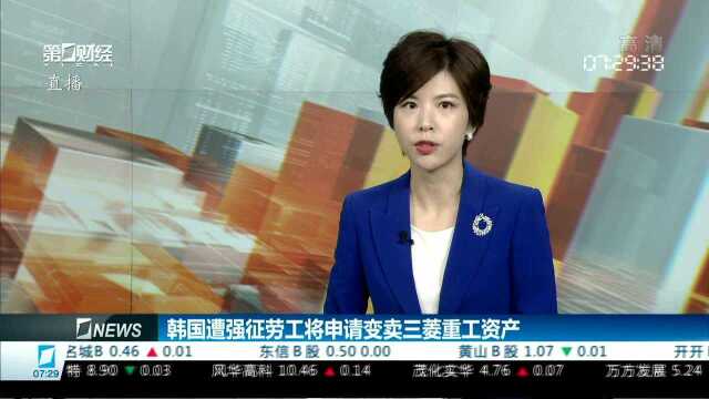 韩国遭强征劳工将申请变卖三菱重工资产