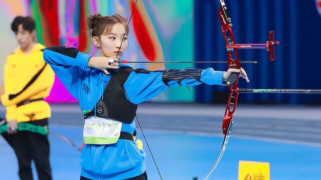 【男女混合团体射箭半决赛a组】10环!高颖浠不愧是上届大魔王