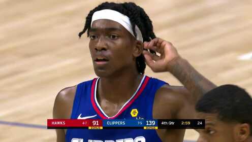 《NBA全场回放》【回放】老鹰vs快船第4节 雷迪什弧顶犀利三分难挽局