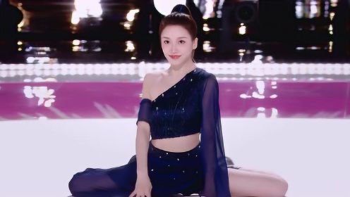 姜贞羽穿蓝色纱裙solo，舞蹈实力惊人