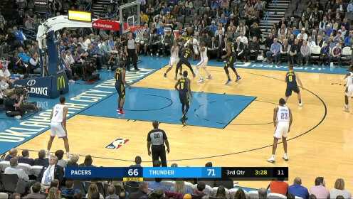 《NBA全场回放》【原声回放】步行者vs雷霆第3节 弗格森滞空极限拉杆