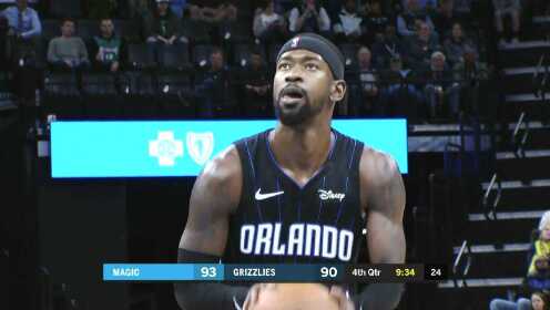 《NBA全场回放》魔术vs灰熊第4节 罗斯三分连珠箭杀死比赛