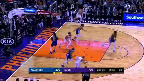 《NBA全场回放》【原声回放】勇士vs太阳第2节 帕斯卡尔秒过乌布雷双手炸筐
