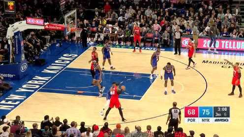 《NBA全场回放》【原声回放】开拓者vs尼克斯第3节 安东尼手感火热连投连中