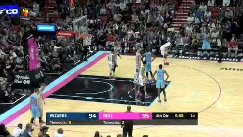 《NBA全场回放》【原声回放】奇才vs热火第4节 巴特勒关键三分锁定胜局