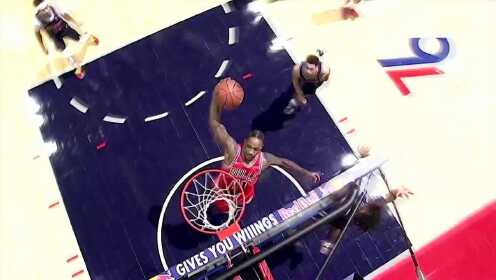 《NBA全场集锦》拉文蝴蝶穿花击地妙传 德罗赞接球起飞单臂劈扣