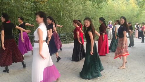 北京紫竹院再跳《草原上的月亮20190928》广场舞  晓红领舞