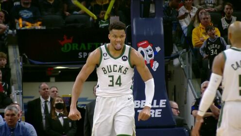 《NBA全场集锦》攻防转换教科书！字母哥梦幻脚步戏耍防守回马枪战斧劈扣