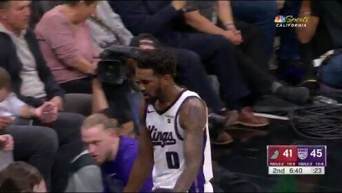 《NBA全场集锦》NBA常规赛：开拓者vs国王第2节英文原声回放