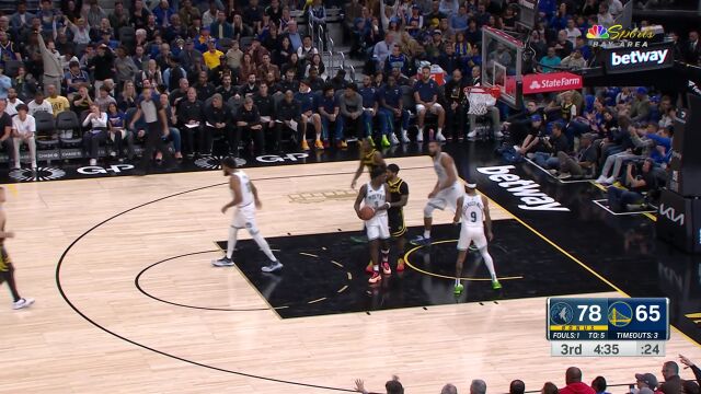 没办法还是自己来吧 库里超远三分干脆入网为球队止血