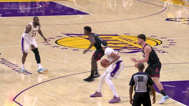 NBA常规赛：火箭vs湖人第2节英文原声回放