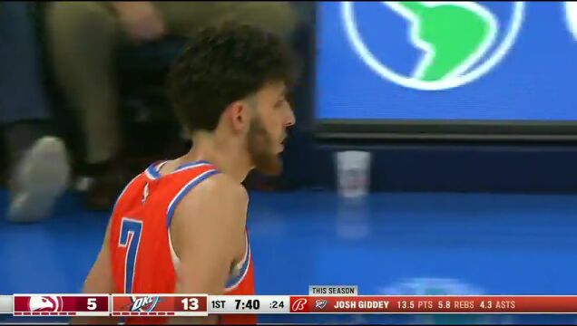 NBA常规赛：老鹰vs雷霆第1节英文原声回放