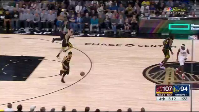 NBA常规赛：骑士vs勇士第4节英文原声回放