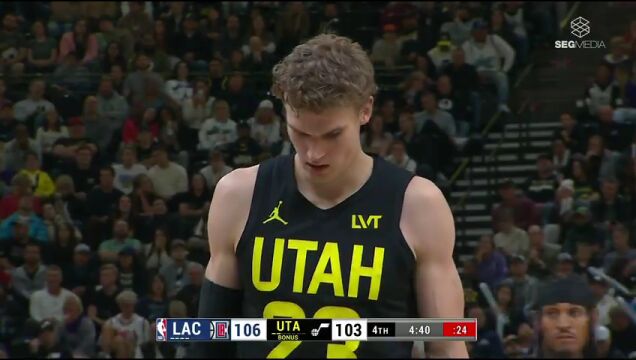 NBA常规赛：快船vs爵士第4节原声解说回放