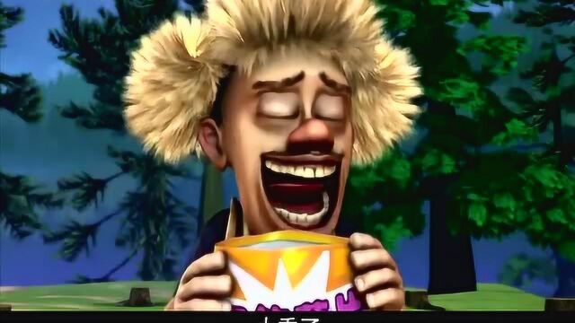 熊出没光头强看防脱发广告不开心吃薯片却高兴得像傻子