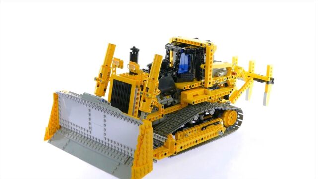 lego 樂高積木科技機械系列 8275 遙控推土機快速搭建_騰訊視頻