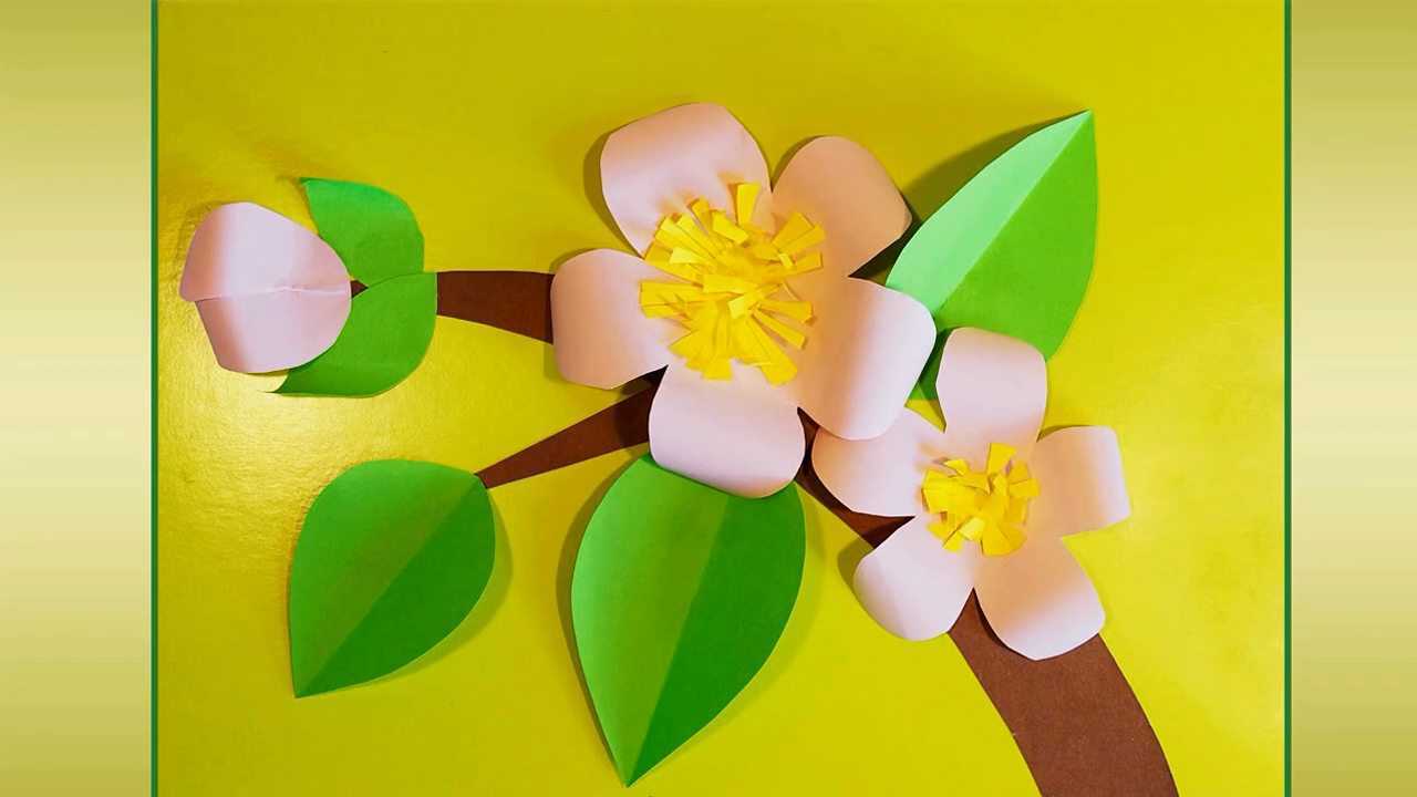 幼儿手工折纸diy亲子手工互动简单制作一张桃花卡片