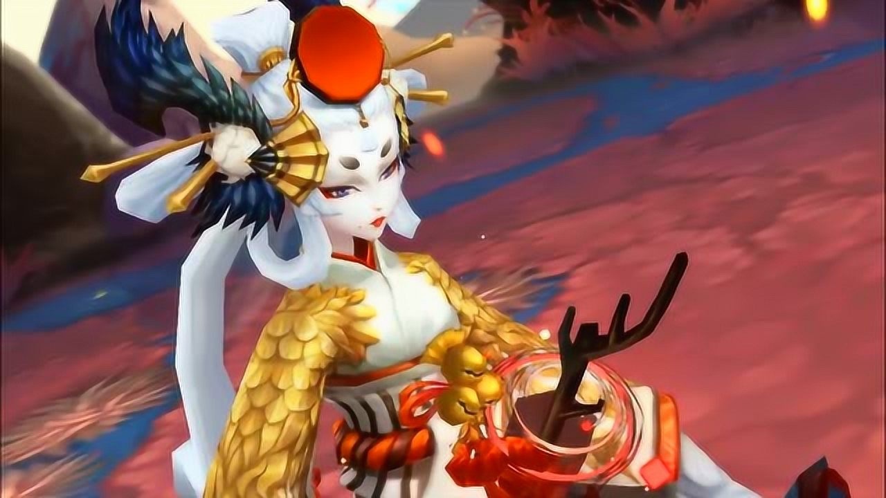 姑获鸟"金鸾鹤羽"皮肤真的太美了 可惜入坑晚的我没有