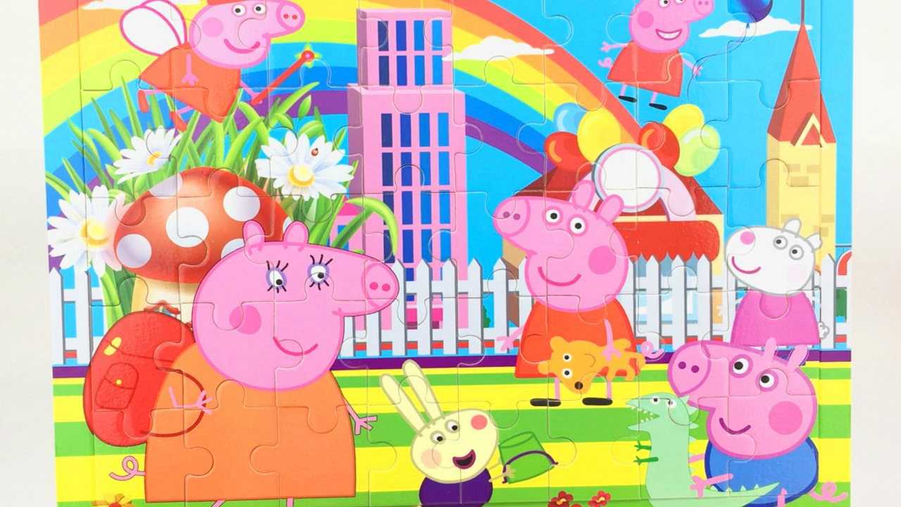 《玩具》糖糖亲子游戏 小猪佩奇木制益智拼图玩具 趣味拼拼乐游戏