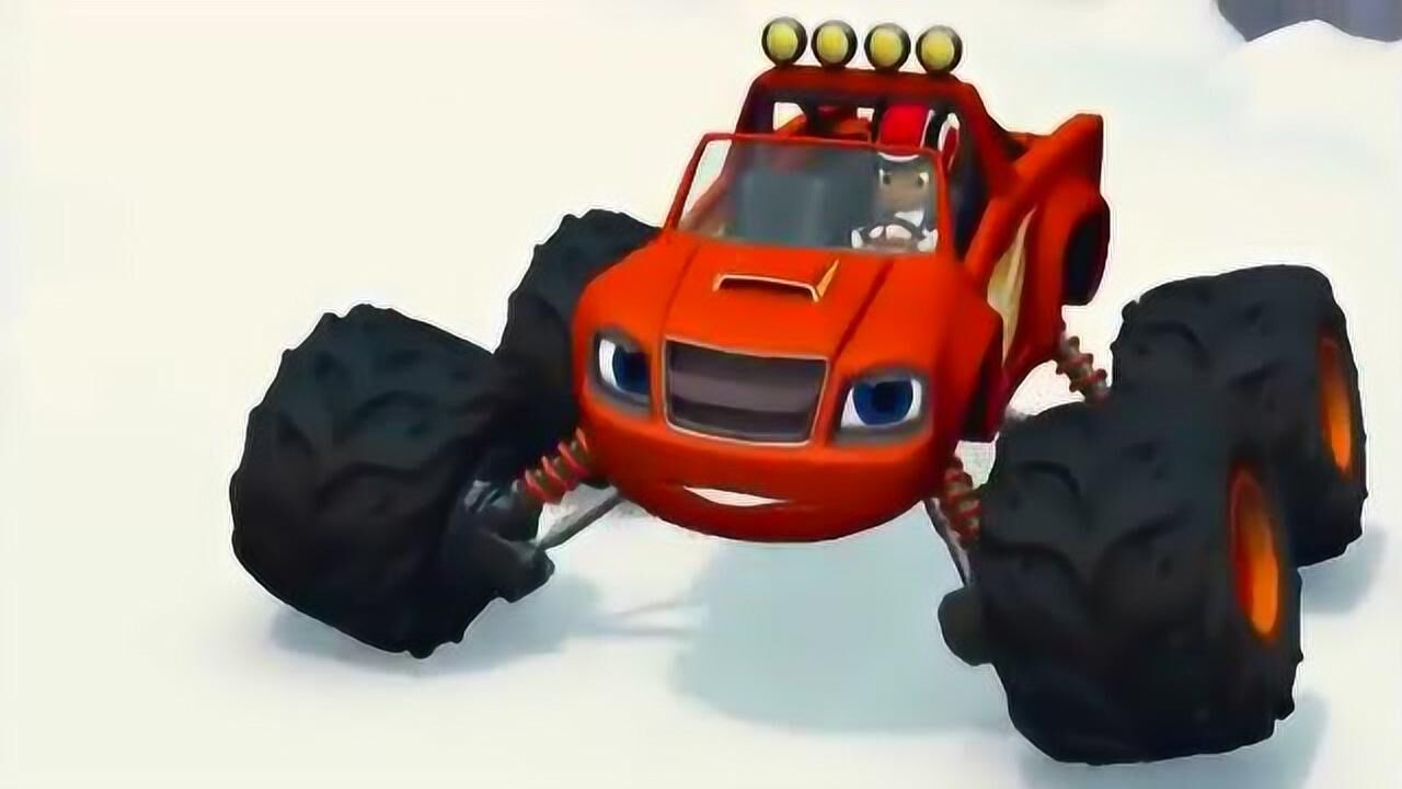 旋风战车队:飚速在雪山中,遇到大角羊怪兽卡车