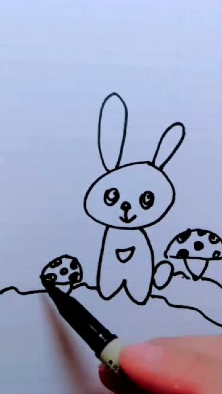 儿童学画画,简单画小兔子