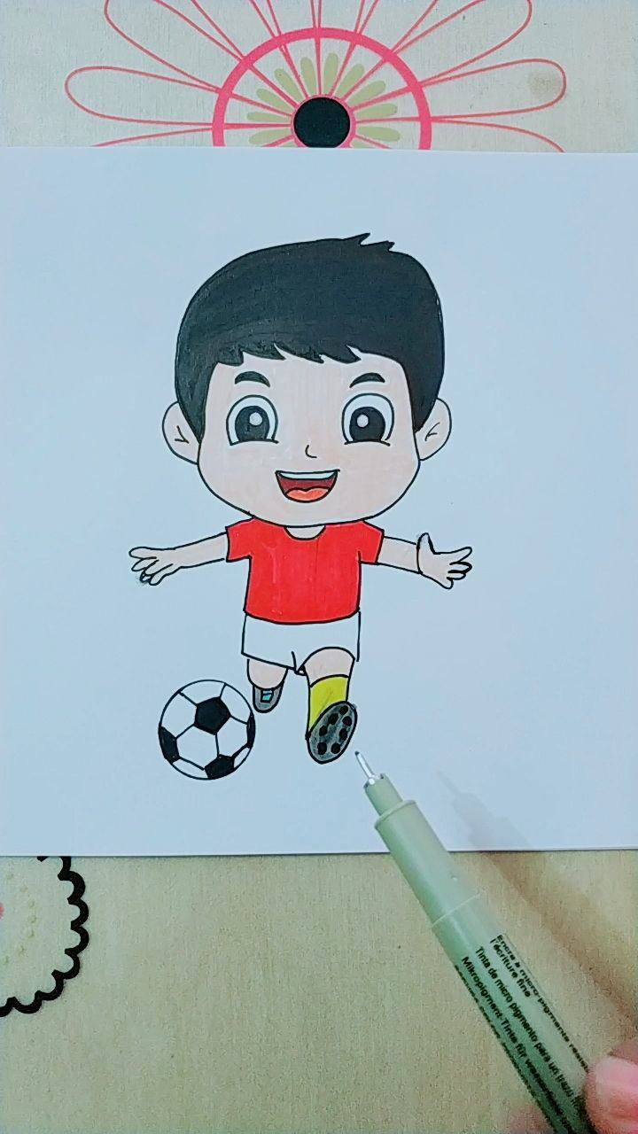 教你画踢球小男孩简笔画_腾讯视频