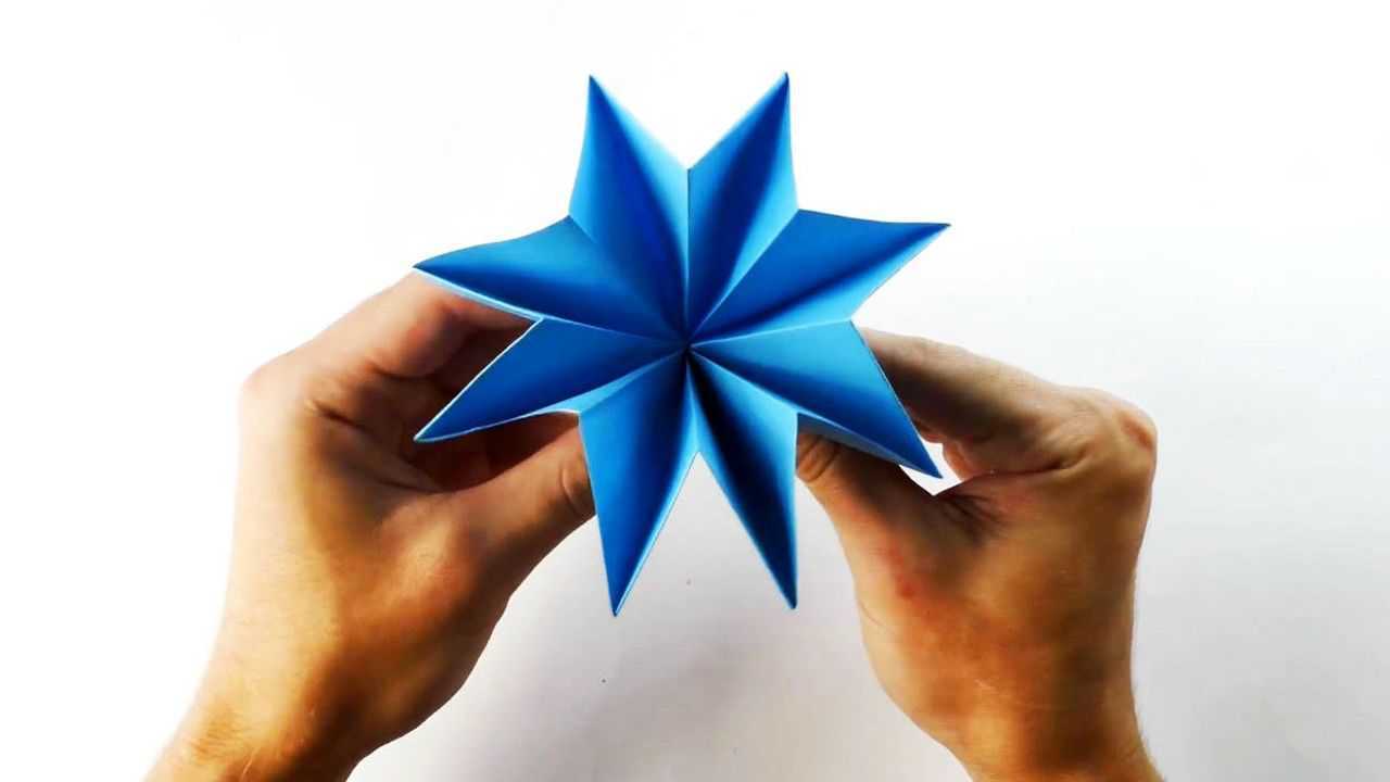 创意折纸diy,用一张正方形纸折叠一个八角星星