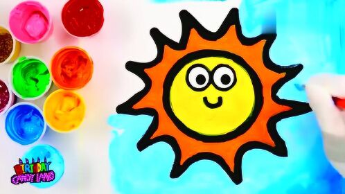 儿童早教简笔画:画一个太阳挂天空_腾讯视频