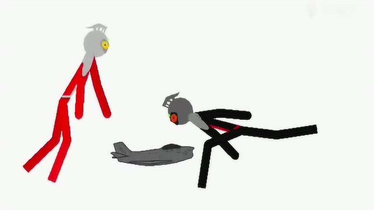 火柴人版奥特曼:赛文初代对战暗黑赛文初代!太激烈了!