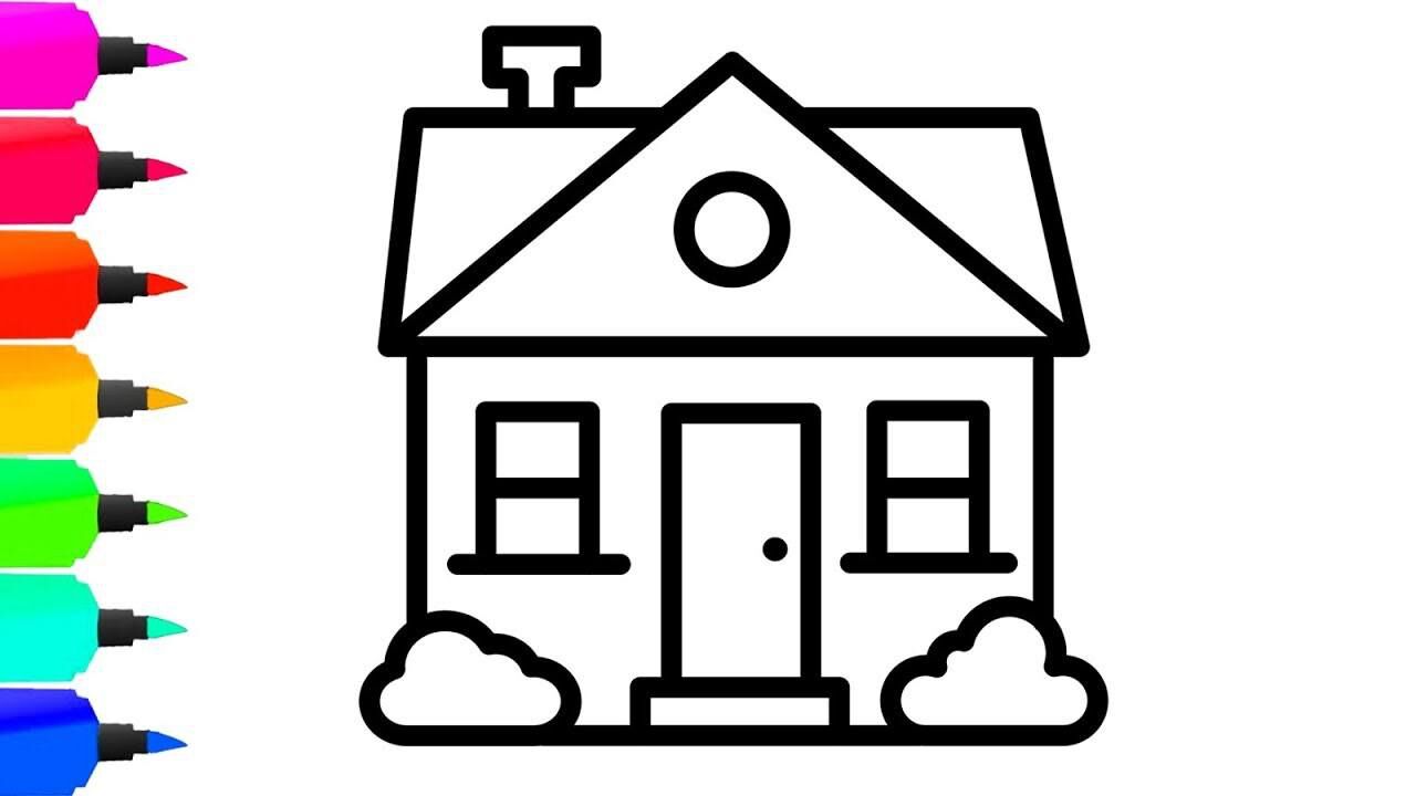 儿童简笔画一家四口可爱的家