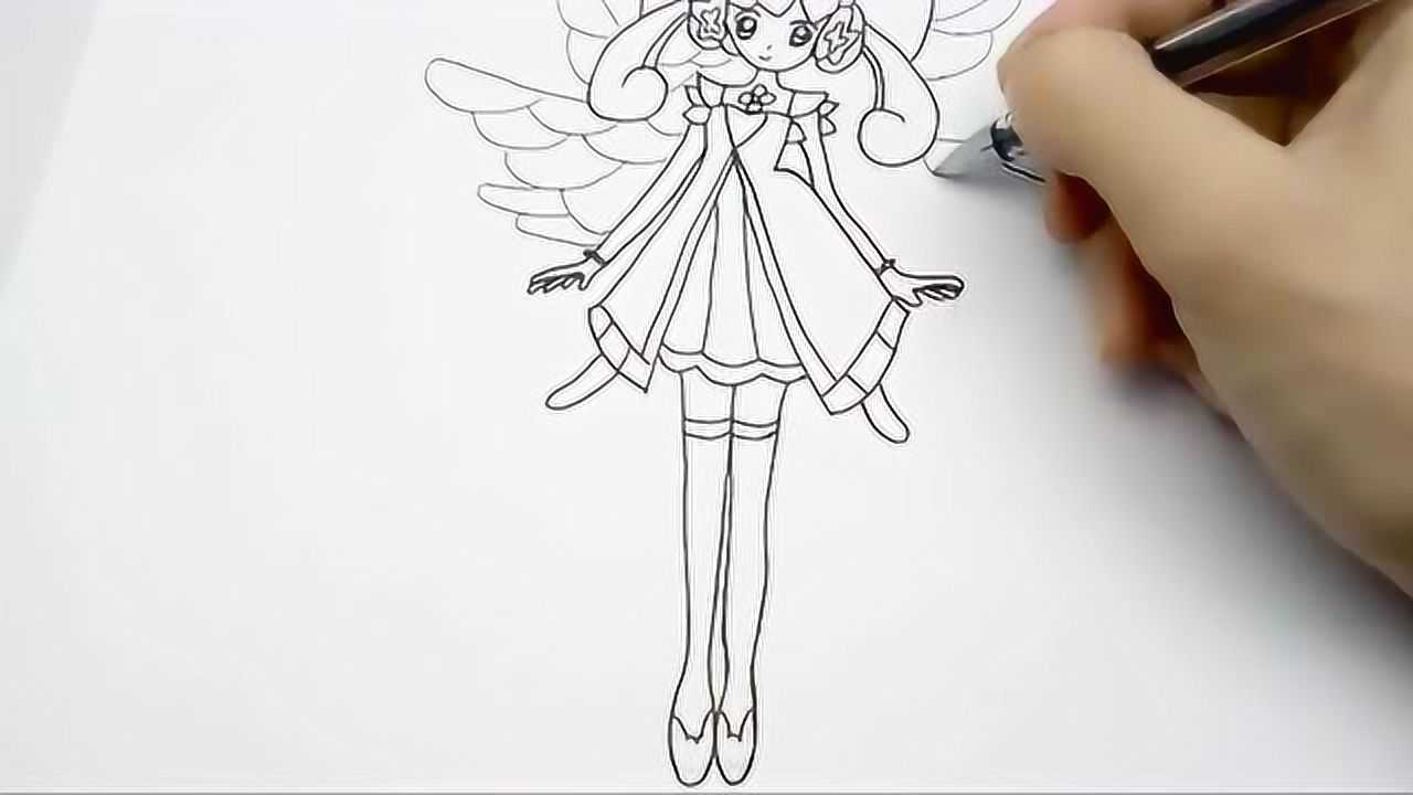 小花仙的瑞香花精灵王简笔画画法简单又好看小朋友很喜欢