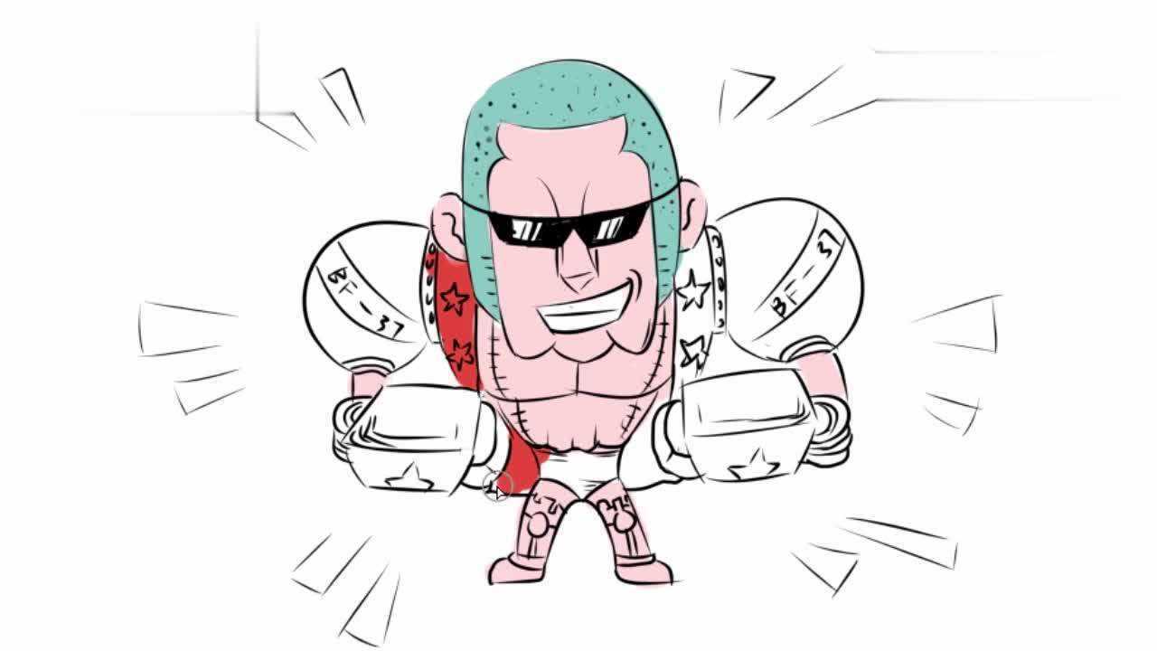 航海王动画里的海贼团船匠弗兰奇卡通角色漫画