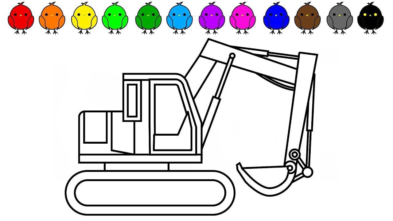 儿童简笔画:漂亮的挖土机