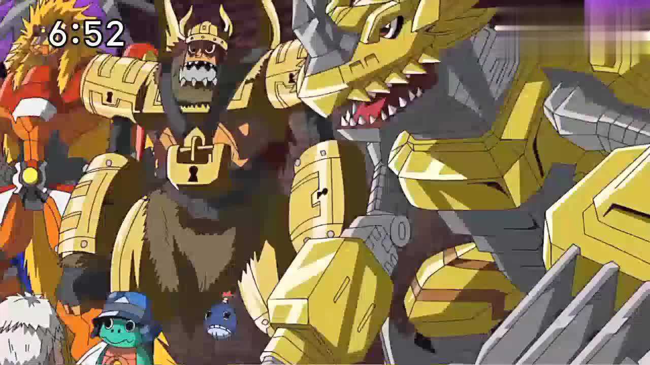 数码宝贝:最终的合体进化,高吼兽x7卓越形态 vs 黑暗巴古拉兽!