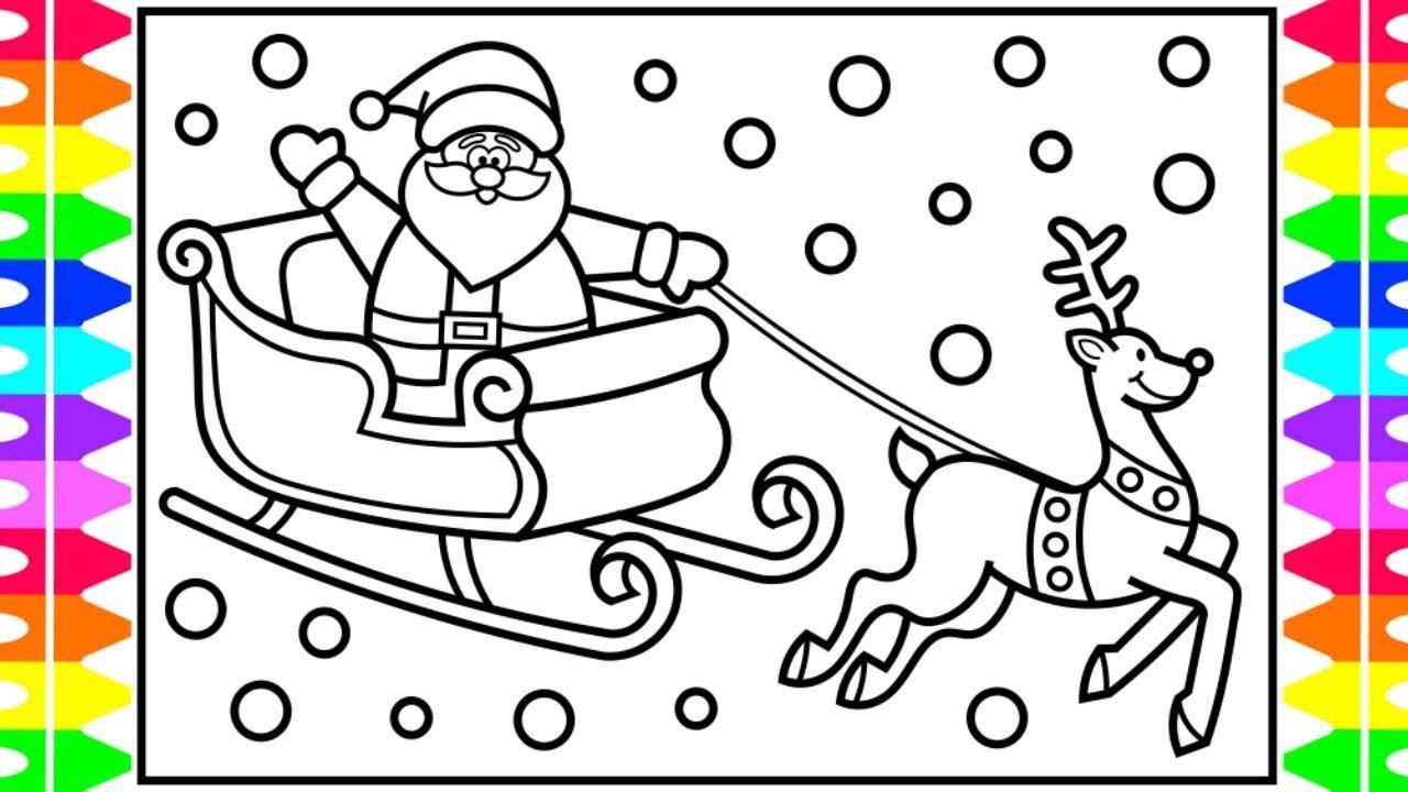 雪橇简笔画圣诞老人图片