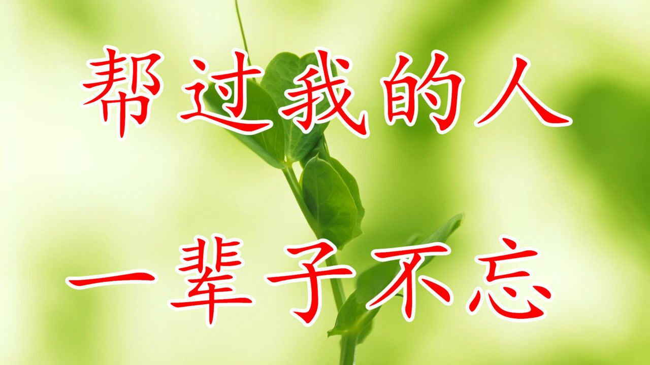 帮过我的人一辈子不忘做人永远都要记得感恩