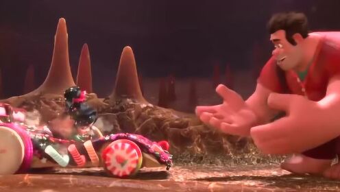 无敌破坏王:用糖果赛车出发,档位都是用棒棒糖做成的