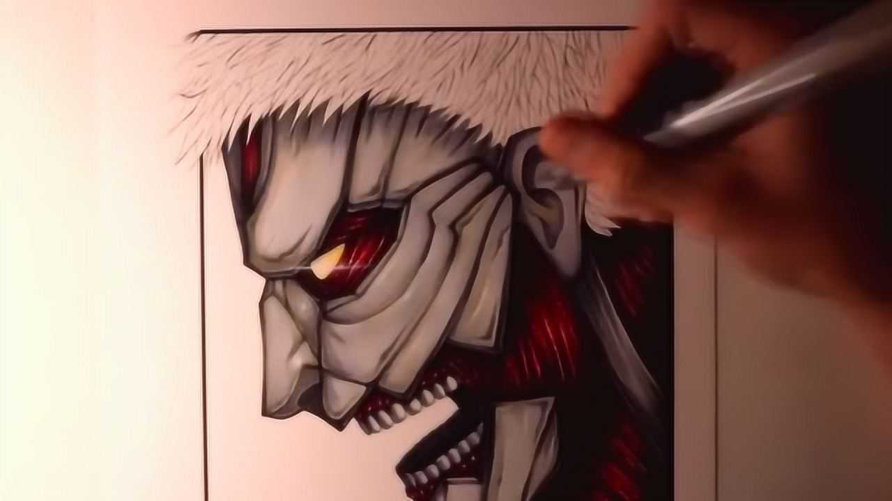 马克笔绘画铠之巨人:画家的技艺也太好了,效果这么让人惊艳