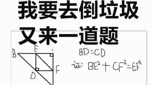 山东竞赛：已知直角三角形中，BD=CD，求证：BE方+CF方=EF方