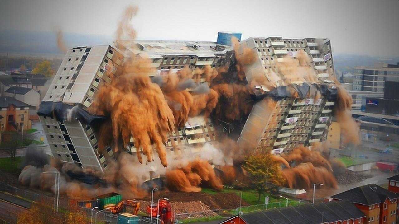 大型建筑物爆破合辑，见证楼房倒塌的精彩瞬间，一起来看一下！_高清