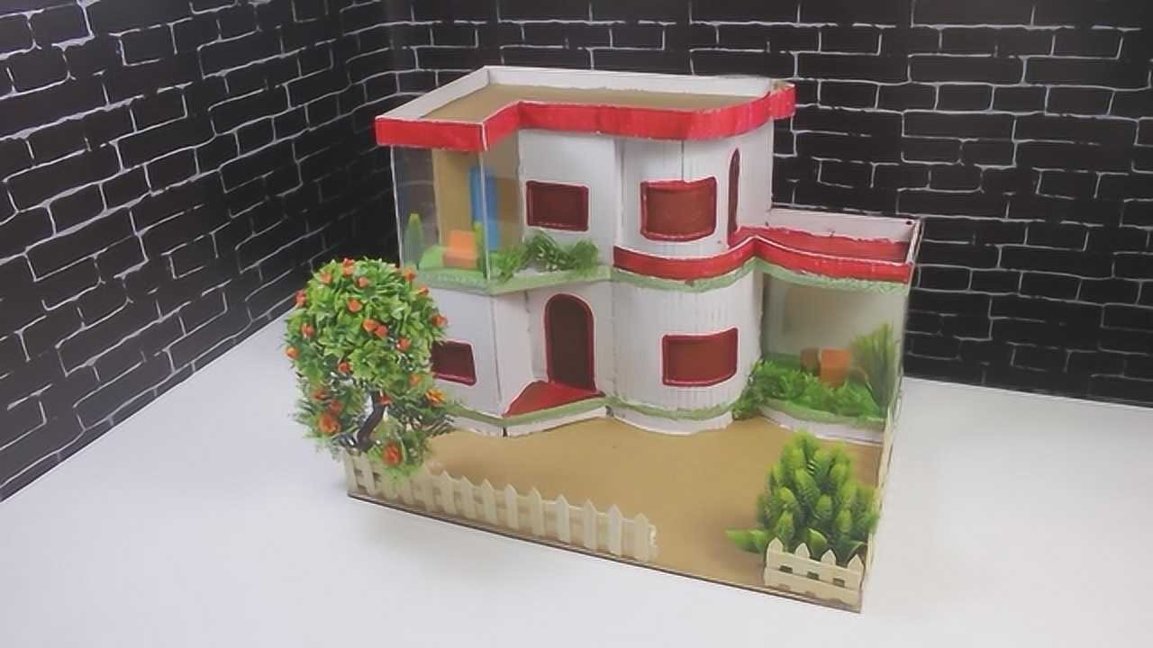 用纸板打造一栋小别墅,幼儿园孩子手工课就靠它了