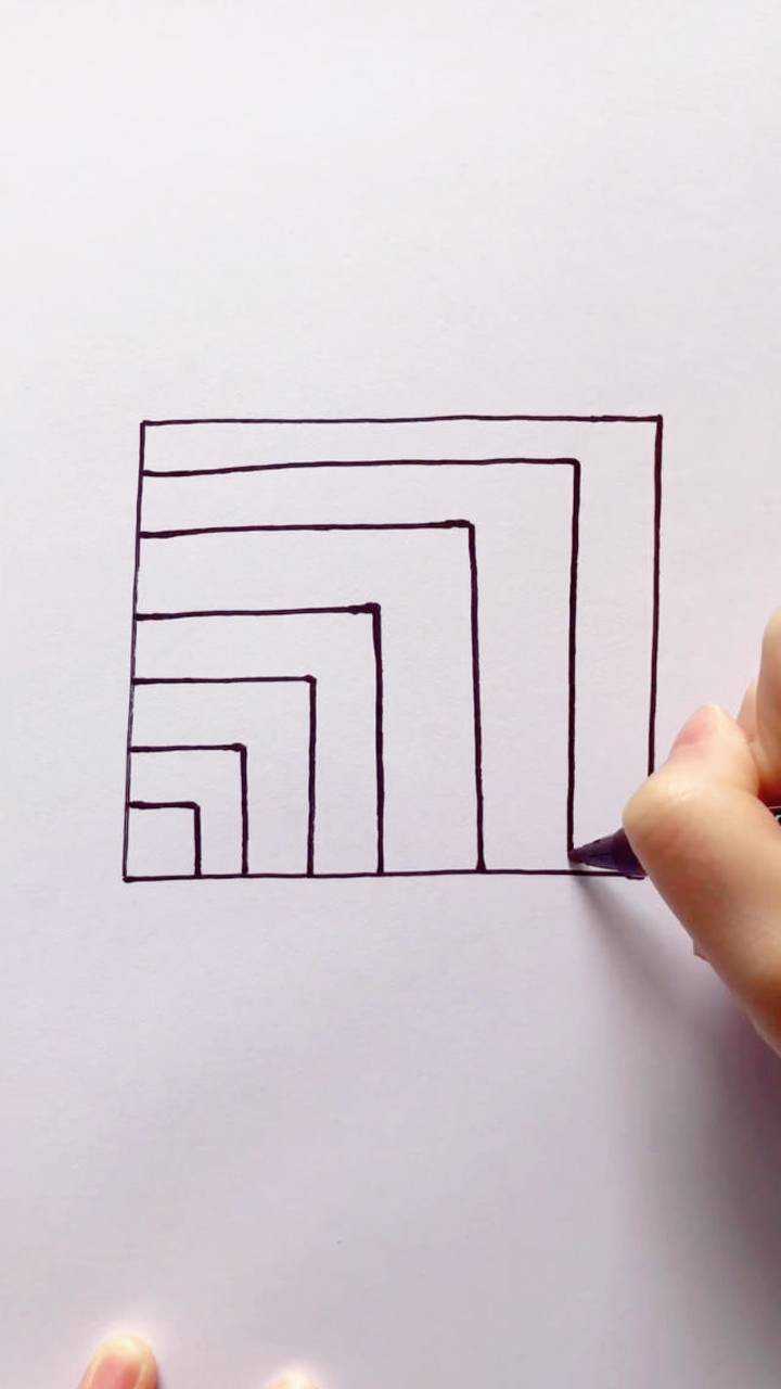 一看就会画的 3d立体画方形地下室 好好学习哟 #教程