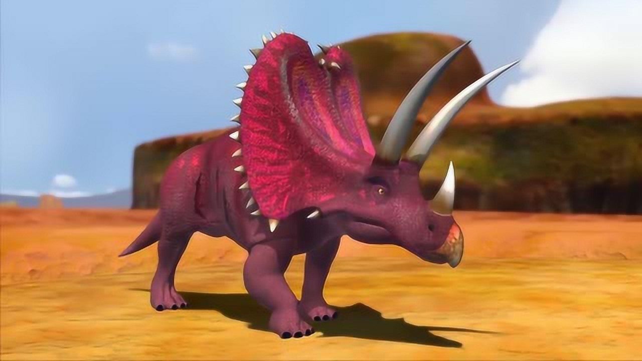 恐龙战争:三角龙vs戟龙,同类型恐龙的战争