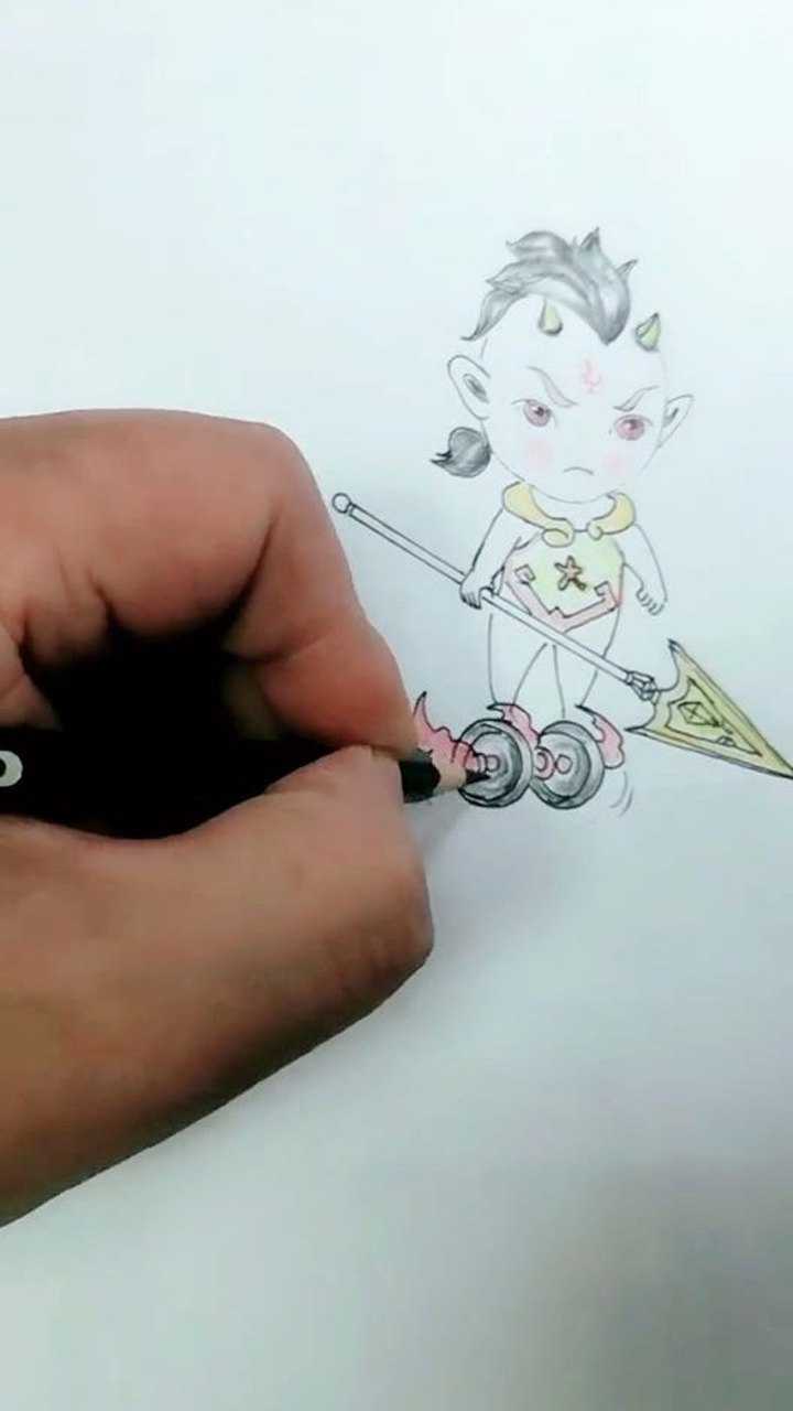 简笔漫画红孩儿