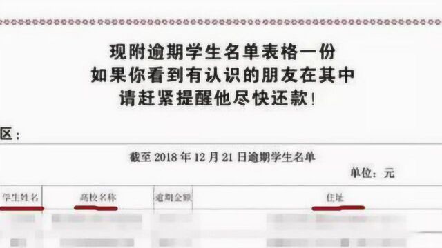 学霸变老赖?银行催收助学贷款公开141名大学毕业生信息