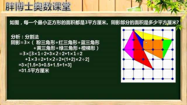 胖博士奥数课堂660期:多种方法计算格点图形面积