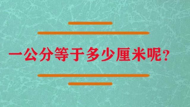 一公分等于多少厘米呢?